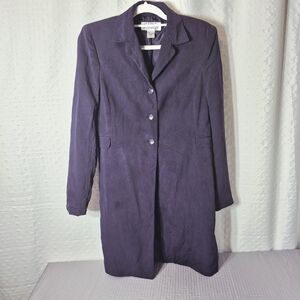 Silkland Collection Long Women's Plum Purple Soft Corduroy Jacket Size  8